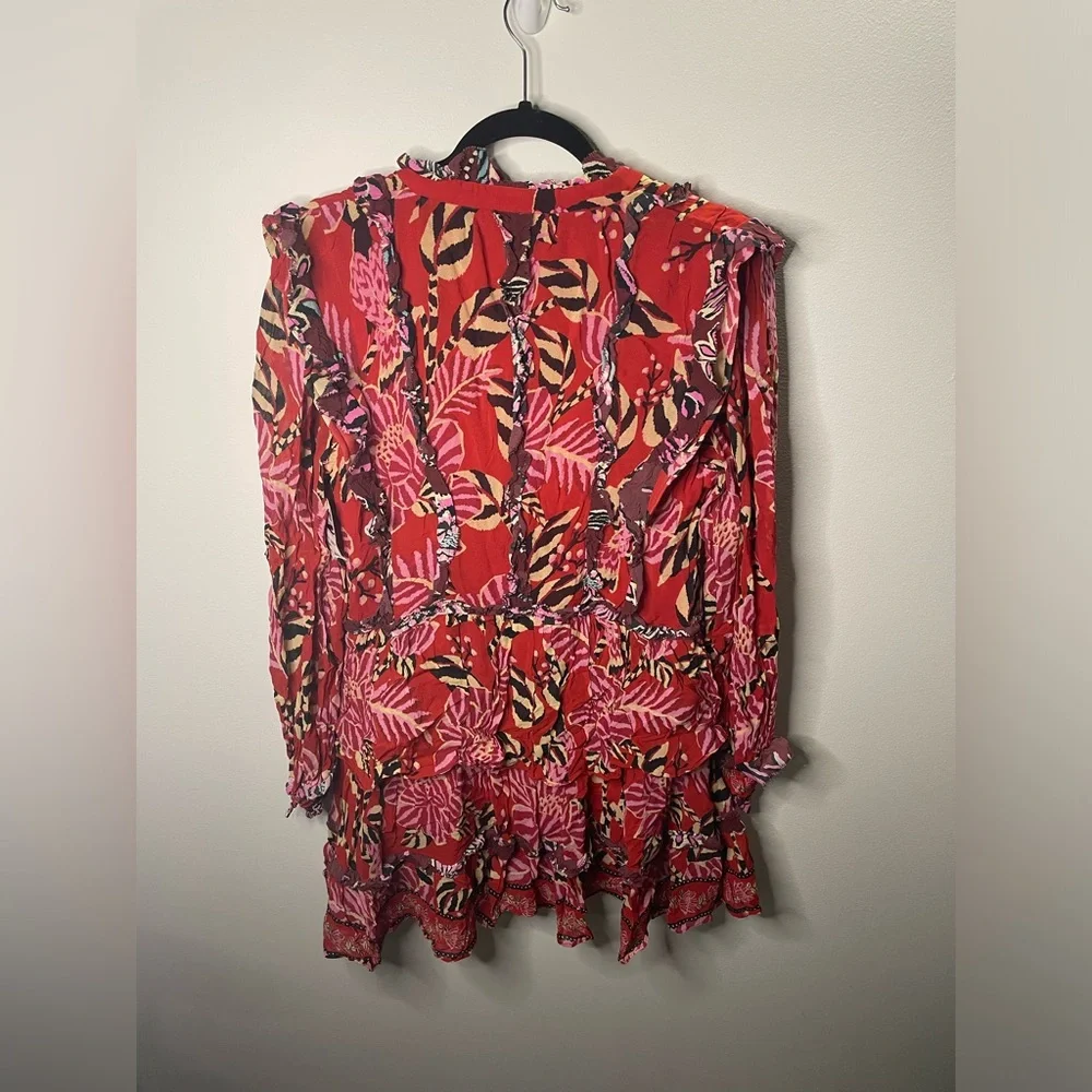 NWT Farm Rio Rio Ruffled Tiered Mini Dress Vibrant Tropical - Picture 13 of 13
